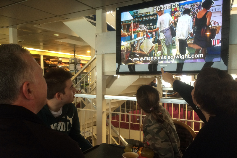 Wightlink onboard TV screen advertising